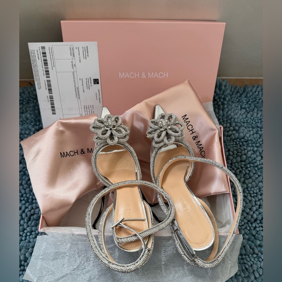 Mach & Mach Crystal Clear Heels - Picture 2 of 8
